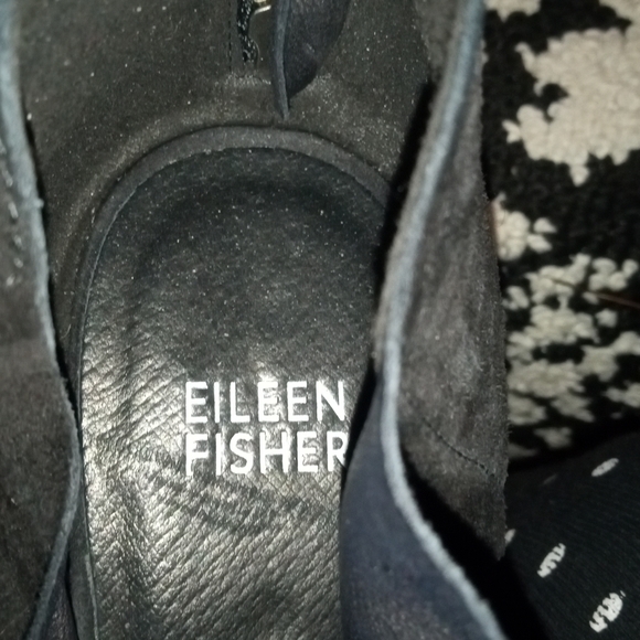 Black Suede Ankle Shoes Eileen Fisher - Picture 4 of 5